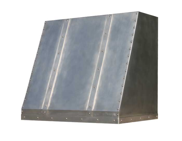 stainless steel kitchen range hood with rivets 