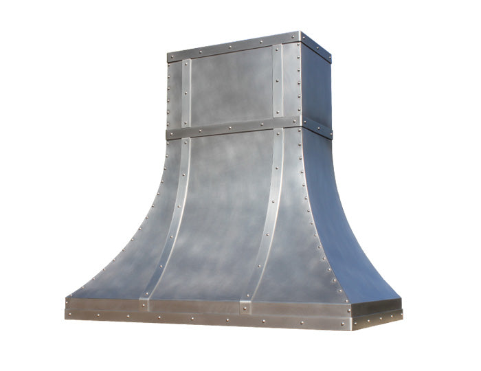 transitional range hood stainless steel with rivets