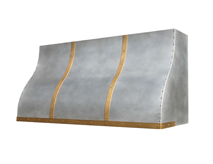 zinc range hood for tight between cabinets